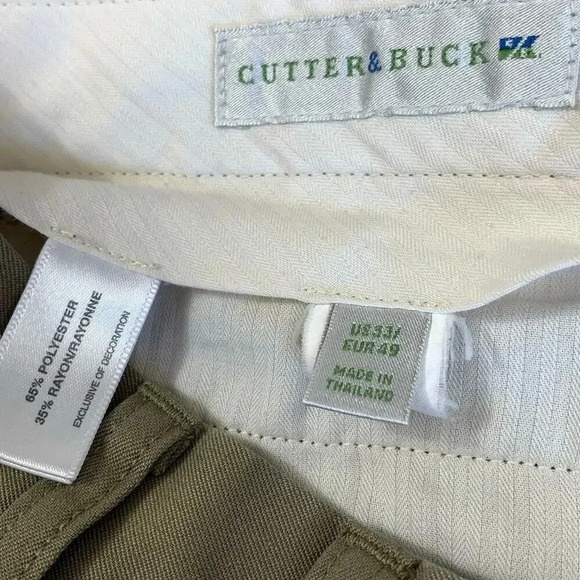 Cutter & Buck Classic Chino Golf Pleated Casual Shorts Size 33 Oyster Green - Picture 14 of 14